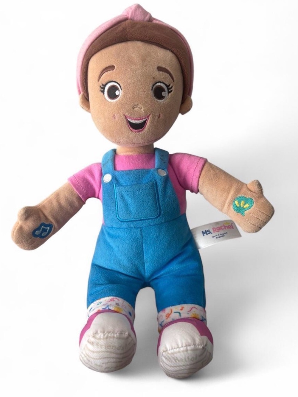 Rachel Plush Doll in Pink Top & Blue Overalls